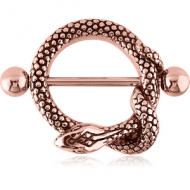 ROSE GOLD PVD COATED SURGICAL STEEL NIPPLE SHIELD - SNAKE