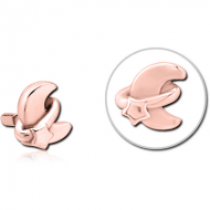 ROSE GOLD PVD COATED SURGICAL STEEL PUSH FIT ATTACHMENT FOR BIOFLEX INTERNAL LABRET - ANNULAR ECLIPSE AND STAR PIERCING