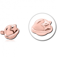 ROSE GOLD PVD COATED SURGICAL STEEL PUSH FIT ATTACHMENT FOR BIOFLEX INTERNAL LABRET - EYE STAR PIERCING