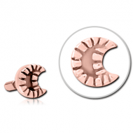 ROSE GOLD PVD COATED SURGICAL STEEL PUSH FIT ATTACHMENT FOR BIOFLEX INTERNAL LABRET - CRESCENT PIERCING
