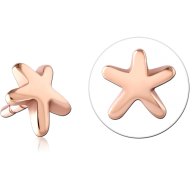ROSE GOLD PVD COATED SURGICAL STEEL PUSH FIT ATTACHMENT FOR BIOFLEX INTERNAL LABRET - STARFISH PIERCING