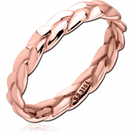 ROSE GOLD PVD COATED SURGICAL STEEL RING - TWITST ROPE