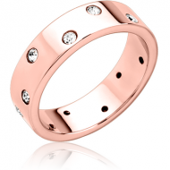 ROSE GOLD PVD COATED SURGICAL STEEL JEWELLED RING