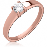 ROSE GOLD PVD COATED SURGICAL STEEL JEWELLED RING