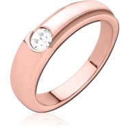 ROSE GOLD PVD COATED SURGICAL STEEL JEWELLED RING