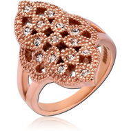 ROSE GOLD PVD COATED SURGICAL STEEL JEWELLED RING