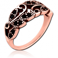 ROSE GOLD PVD COATED SURGICAL STEEL JEWELLED RING