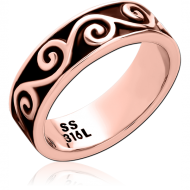 ROSE GOLD PVD COATED SURGICAL STEEL RING