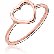 ROSE GOLD PVD COATED SURGICAL STEEL RING - HEART