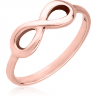 ROSE GOLD PVD COATED SURGICAL STEEL RING - INFINITY