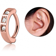 ROSE GOLD PVD COATED SURGICAL STEEL JEWELLED ROOK CLICKER