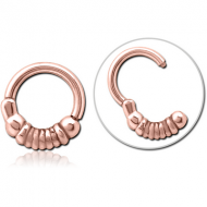 ROSE GOLD PVD COATED SURGICAL STEEL HINGED SEGMENT CLICKER PIERCING