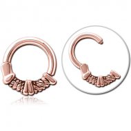 ROSE GOLD PVD COATED SURGICAL STEEL HINGED SEGMENT CLICKER PIERCING