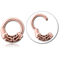 ROSE GOLD PVD COATED SURGICAL STEEL HINGED SEGMENT CLICKER PIERCING