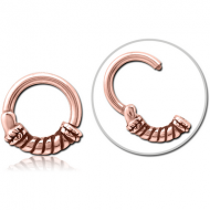 ROSE GOLD PVD COATED SURGICAL STEEL HINGED SEGMENT CLICKER PIERCING