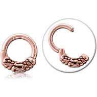 ROSE GOLD PVD COATED SURGICAL STEEL HINGED SEGMENT CLICKER PIERCING