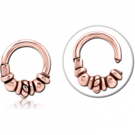 ROSE GOLD PVD COATED SURGICAL STEEL HINGED SEGMENT CLICKER PIERCING