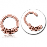 ROSE GOLD PVD COATED SURGICAL STEEL HINGED SEGMENT CLICKER PIERCING