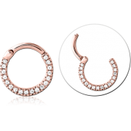 ROSE GOLD PVD COATED SURGICAL STEEL JEWELLED MULTI PURPOSE CLICKER PIERCING