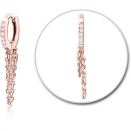 ROSE GOLD PVD COATED SURGICAL STEEL JEWELLED MULTI PURPOSE HUGGIE PIERCING