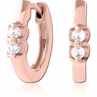 ROSE GOLD PVD COATED SURGICAL STEEL JEWELLED HUGGIES PAIR