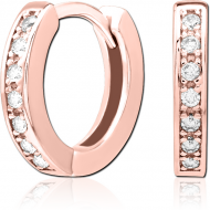 ROSE GOLD PVD COATED SURGICAL STEEL JEWELLED HUGGIES PAIR