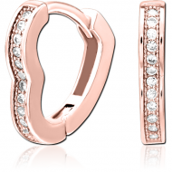 ROSE GOLD PVD COATED SURGICAL STEEL JEWELLED HUGGIES PAIR