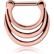 ROSE GOLD PVD COATED SURGICAL STEEL HINGED SEPTUM CLICKER PIERCING