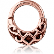 ROSE GOLD PVD COATED SURGICAL STEEL HINGED SEPTUM CLICKER PIERCING