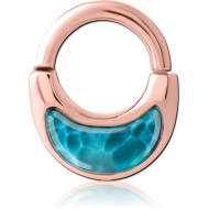 ROSE GOLD PVD COATED SURGICAL STEEL HINGED SEPTUM CLICKER PIERCING