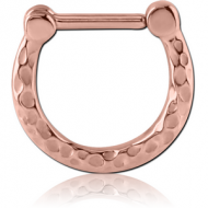 ROSE GOLD PVD COATED SURGICAL STEEL HINGED SEPTUM CLICKER PIERCING