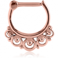 ROSE GOLD PVD COATED SURGICAL STEEL HINGED SEPTUM CLICKER