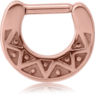 ROSE GOLD PVD COATED SURGICAL STEEL HINGED SEPTUM CLICKER PIERCING