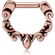 ROSE GOLD PVD COATED SURGICAL STEEL SEPTUM CLICKER PIERCING