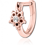 ROSE GOLD PVD COATED SURGICAL STEEL JEWELLED TRAGUS CLICKER