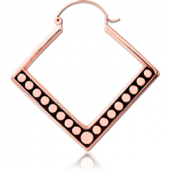 ROSE GOLD PVD COATED SURGICAL STEEL HOOP EARRING FOR TUNNEL PIERCING