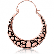 ROSE GOLD PVD COATED SURGICAL STEEL HOOP EARRING FOR TUNNEL PIERCING