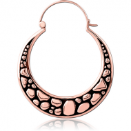 ROSE GOLD PVD COATED SURGICAL STEEL HOOP EARRING FOR TUNNEL