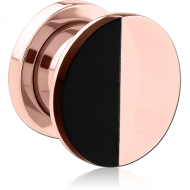 ROSE GOLD PVD COATED STAINLESS STEEL THREADED TUNNEL WITH SURGICAL STEEL TOP