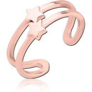 ROSE GOLD PVD COATED SURGICAL STEEL TOE RING - STARS