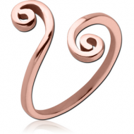 ROSE GOLD PVD COATED SURGICAL STEEL TOE RING - SWIRL