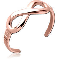 ROSE GOLD PVD COATED SURGICAL STEEL TOE RING - INFINITY