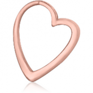 ROSE GOLD PVD COATED SURGICAL STEEL HOOP EARRINGS FOR TUNNEL - HEART PIERCING