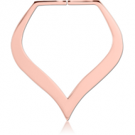 ROSE GOLD PVD COATED SURGICAL STEEL HOOP EARRINGS FOR TUNNEL - SPADE PIERCING