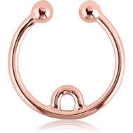 ROSE GOLD PVD COATED SURGICAL STEEL FAKE SEPTUM RING - INNER HOOP PIERCING