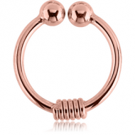 ROSE GOLD PVD COATED SURGICAL STEEL FAKE SEPTUM RING - BRAB WIRE PIERCING