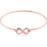 STERLING SILVER 925 ROSE GOLD PVD COATED BANGLE - INFINITY