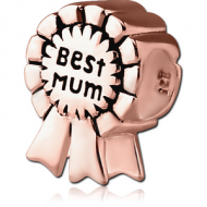 STERLING SILVER 925 ROSE GOLD PVD COATED BEAD - MUM AWARD