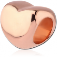 STERLING SILVER 925 ROSE GOLD PVD COATED BEAD - HEART