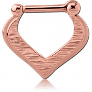 STERLING SILVER 925 ROSE GOLD PLATED HINGED SEPTUM CLICKER